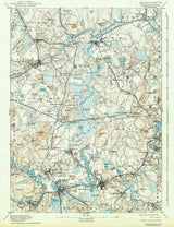 1894 Topo Map of Framingham Massachusetts Quadrangle