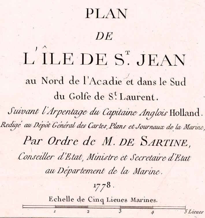 1778 Map of Prince Edward Island Canada