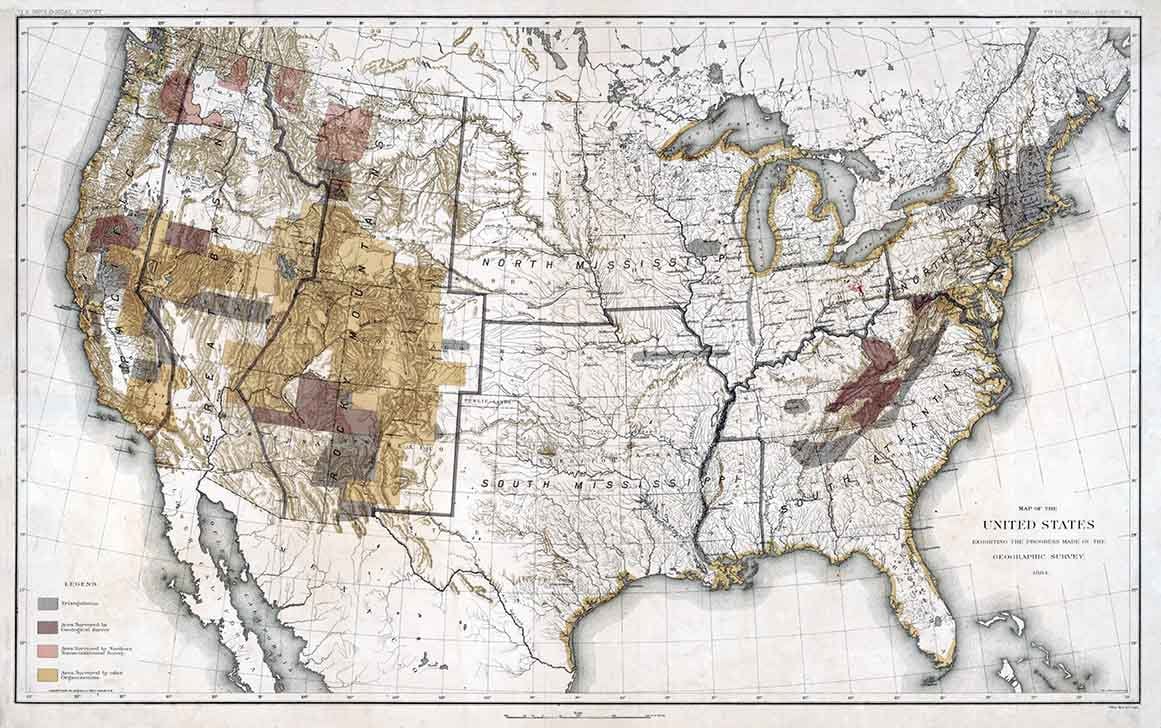 1884 Map of The United States