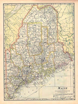 1911 Map of the State of Maine