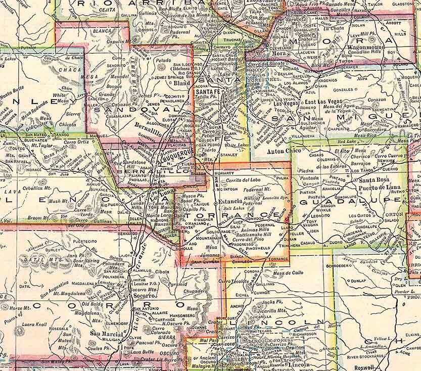 1911 Map of the State of New Mexico