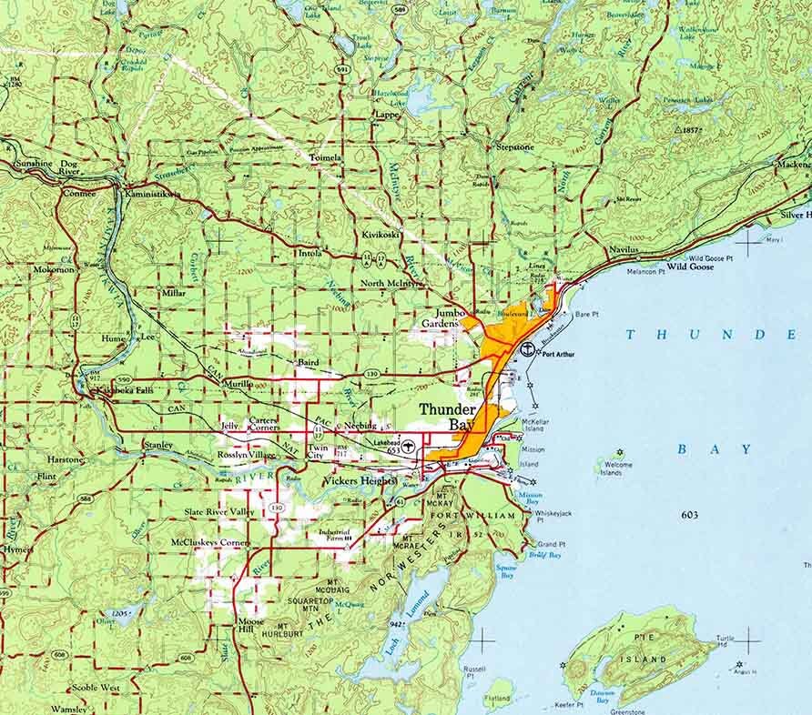 1959 Topo Map of Thunder Bay Michigan Lake Superior