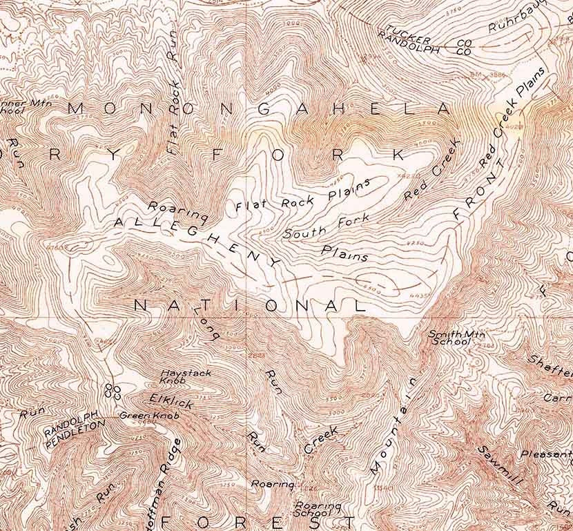 1921 Topo Map of Onego West Virginia Senica Rocks