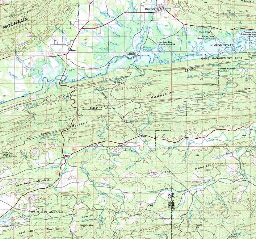 1982 Topo Map of Lake Ouachita Arkansas