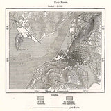 1885 Map of Fall River Mount Hope Bay Massachusetts