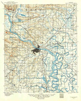 1891 Topo Map of Little Rock Arkansas Taulkner Saline