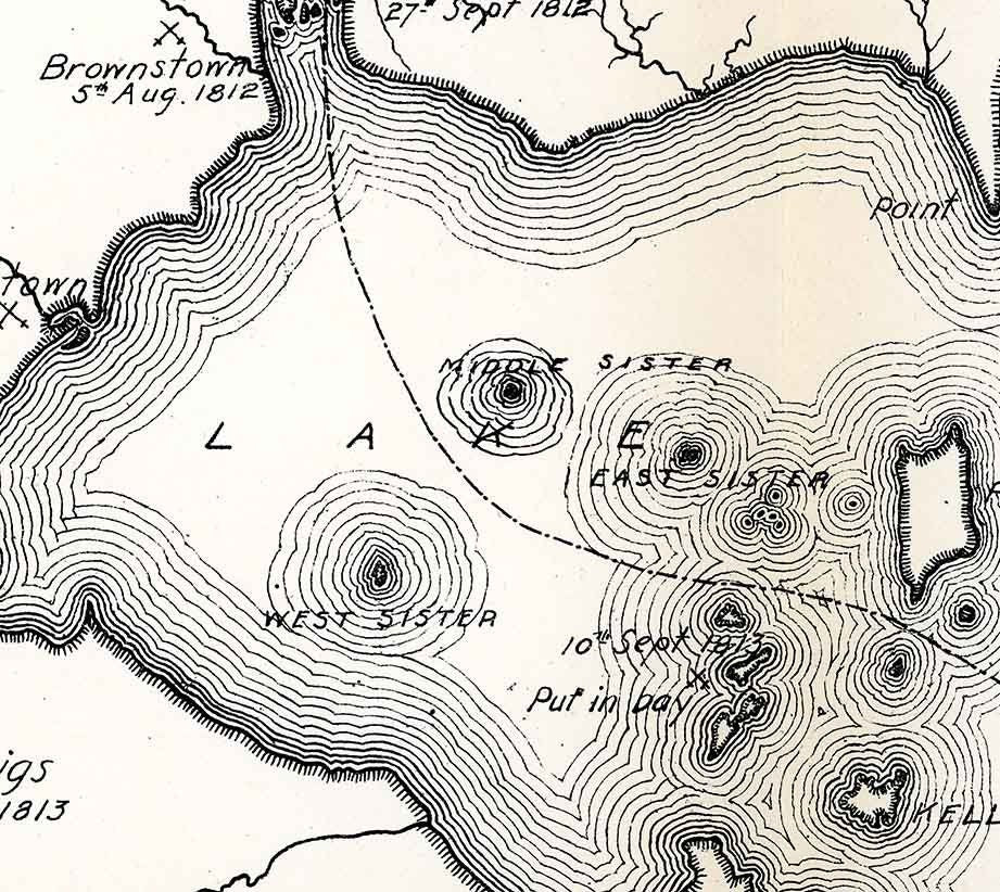 1893 Map of Lake Saint Clair Detroit River and West Lake Erie