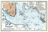 1909 Map of Charleston South Carolina and The Bay by Baedeker