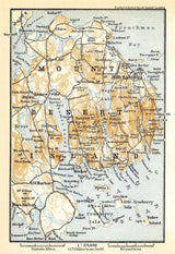1909 Map of Mount Desert Island Maine Bar Harbor by Baedeker