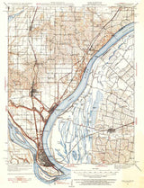 1931 Topo Map of Cairo Illinois Ohio River Mound City