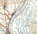 1931 Topo Map of Cairo Illinois Ohio River Mound City