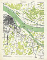1936 Topo Map of Paducah Kentucky Ohio River Tennessee River