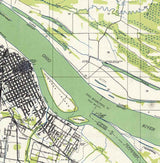 1936 Topo Map of Paducah Kentucky Ohio River Tennessee River