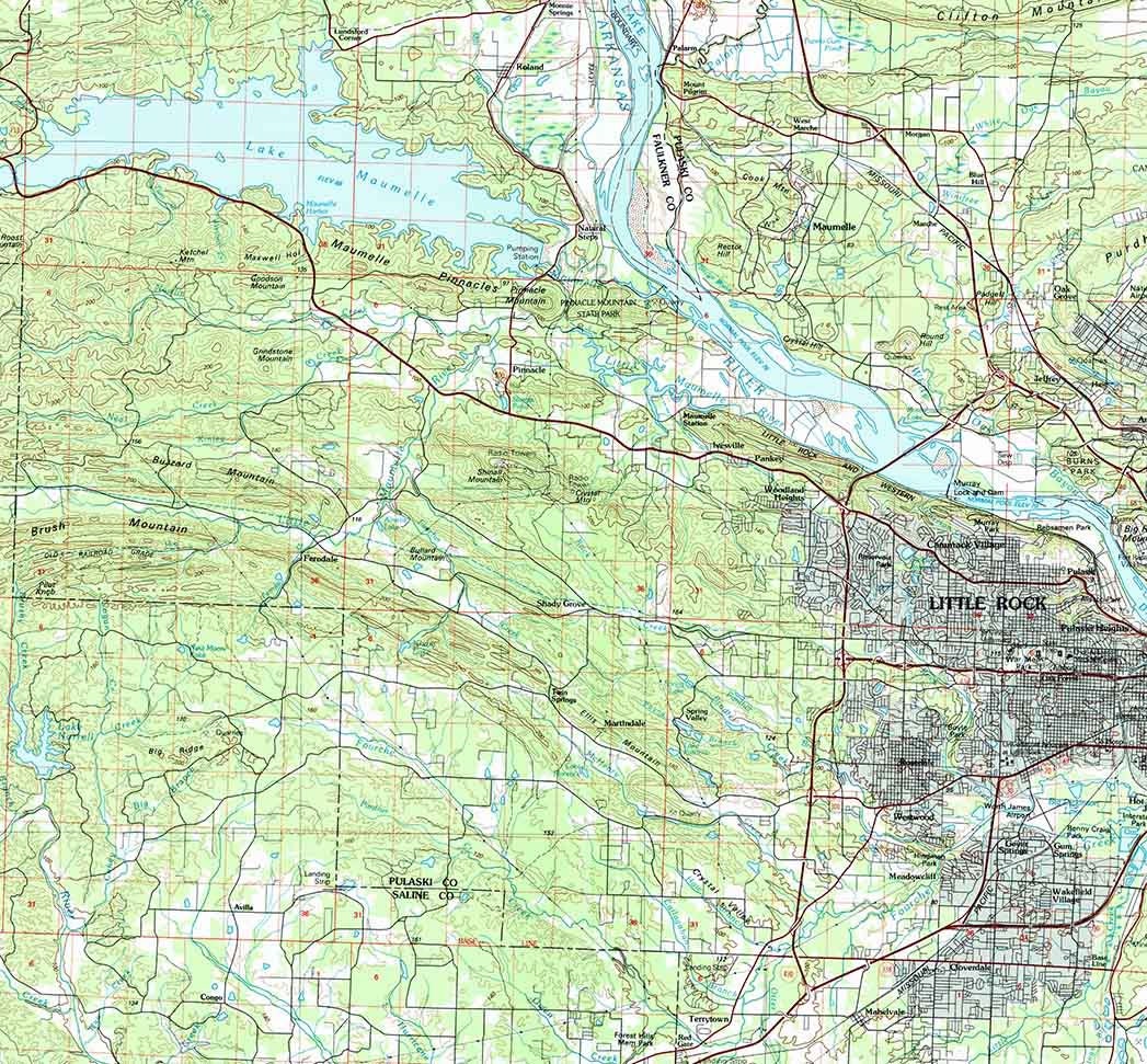 1985 Topo Map of Little Rock Arkansas