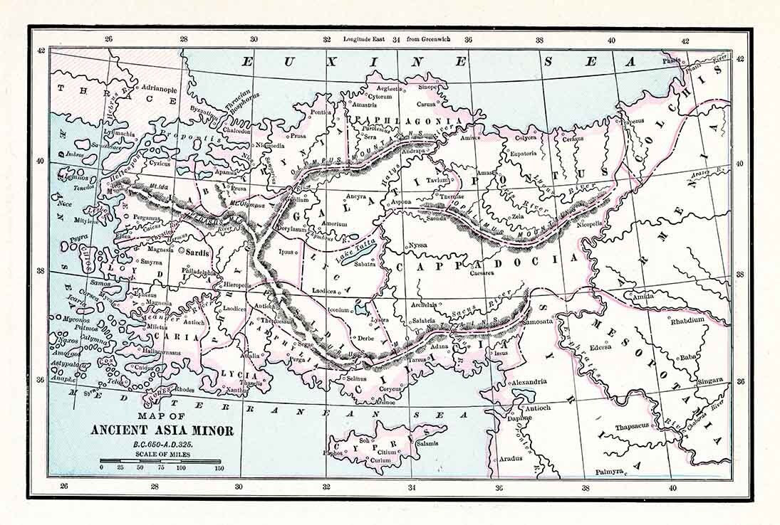 1900 Map of Ancient Asia Minor