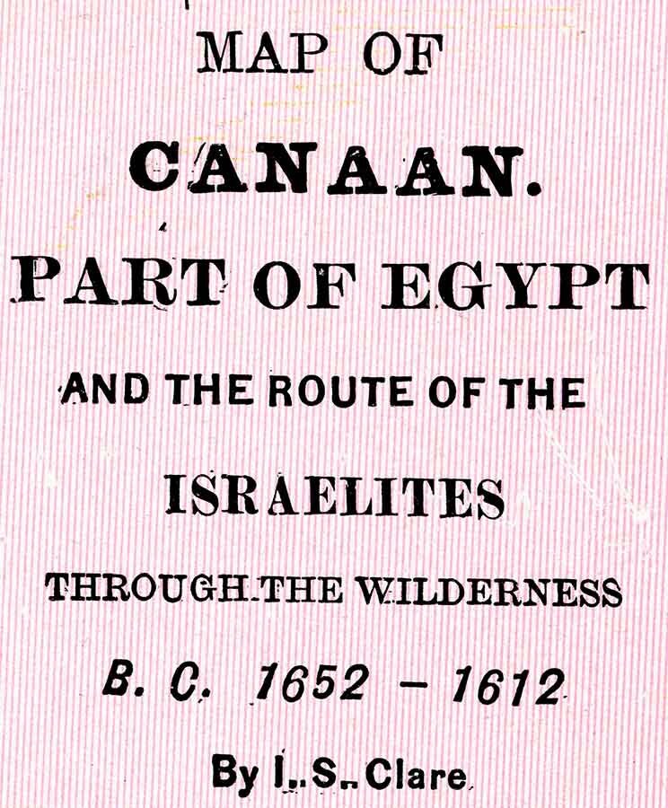 1900 Map of Canaan Part of Egypt Jerusalem Red Sea Goshen Israel