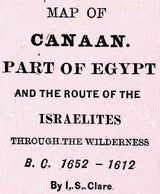 1900 Map of Canaan Part of Egypt Jerusalem Red Sea Goshen Israel