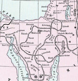 1900 Map of Canaan Part of Egypt Jerusalem Red Sea Goshen Israel