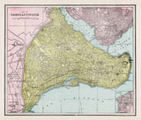 1900 Map of Constantinople Scutari The Golden Horn