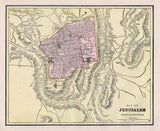 1900 Map of Jerusalem Akra Moriah