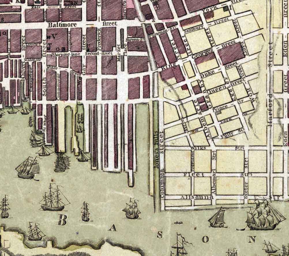 1805 Map of Baltimore Maryland