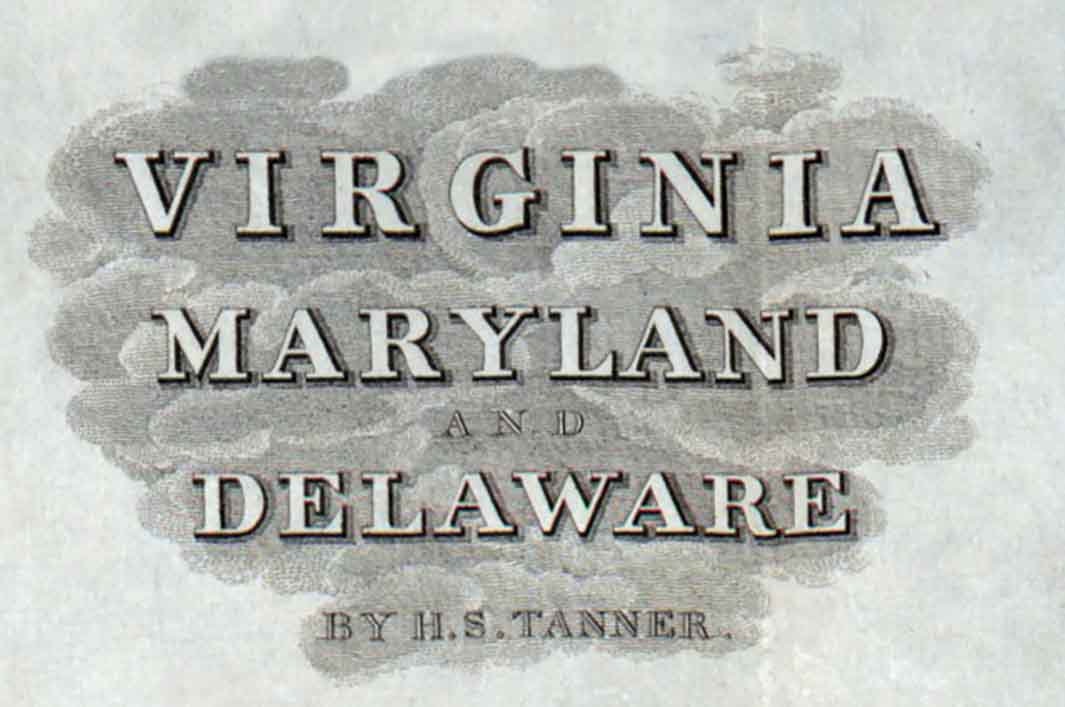 1827 Map of Virginia Maryland and Delaware