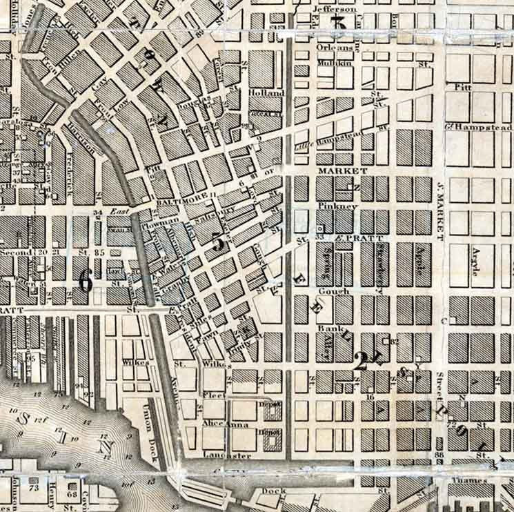 1832 Map of Baltimore Maryland