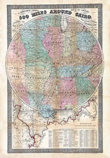 1861 Coltons Map of The Country