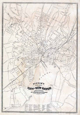 1870 Map of the City of New Haven Connecticut