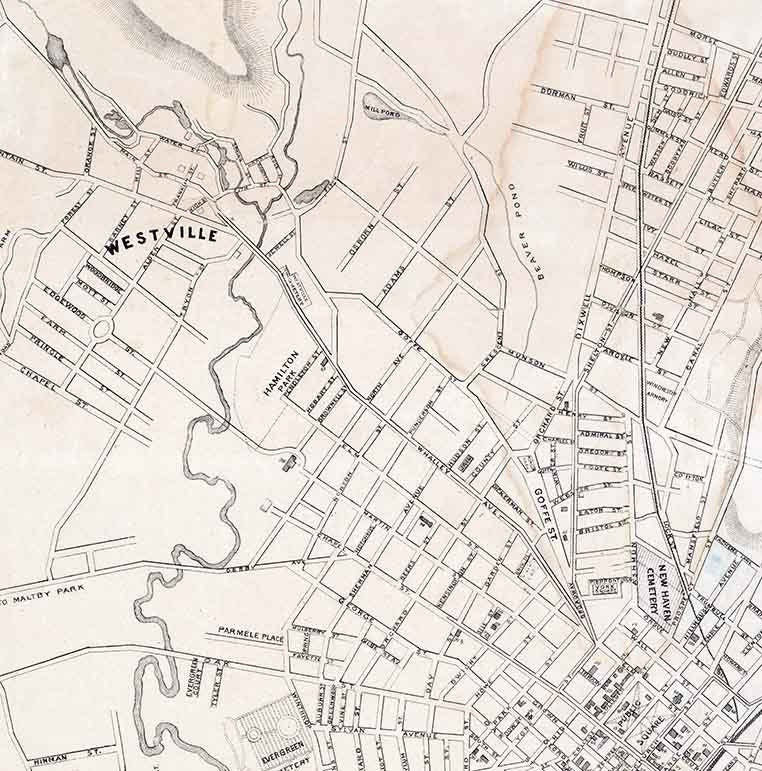 1870 Map of the City of New Haven Connecticut