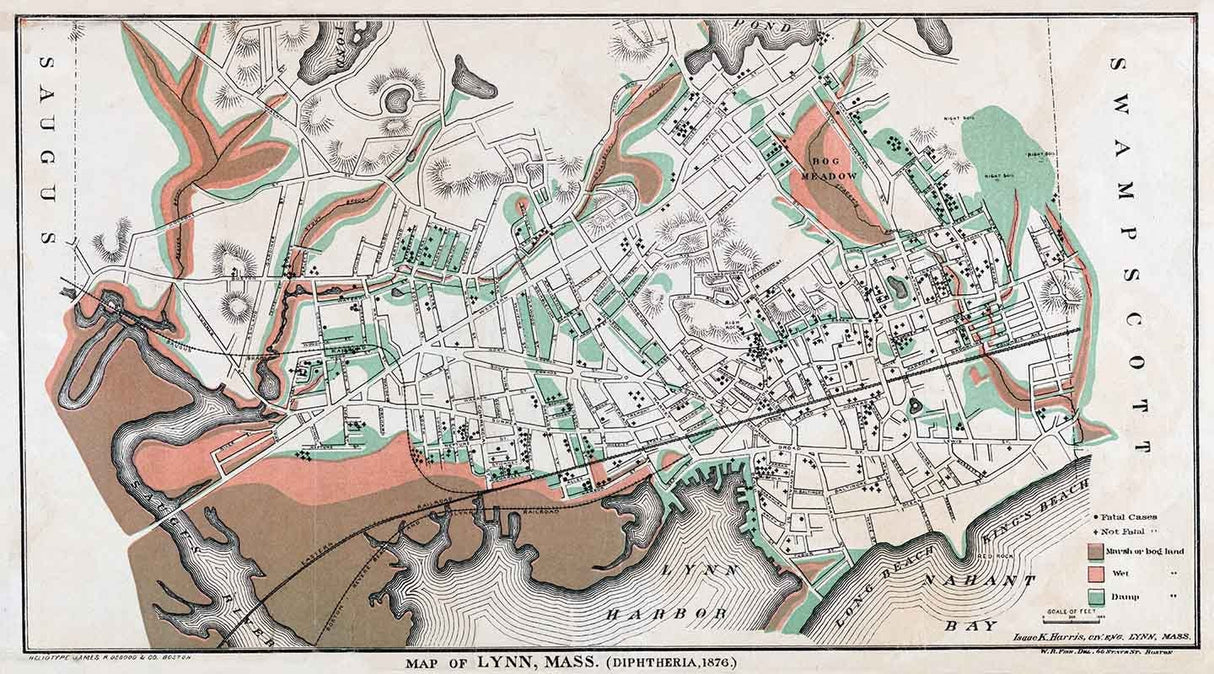 1876 Map of Lynn Massachusetts