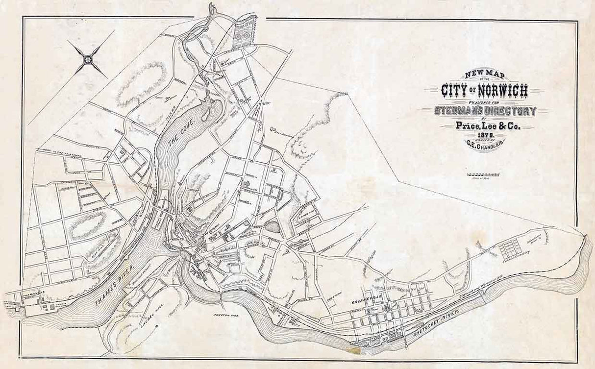 1878 Map of Norwich Connecticut