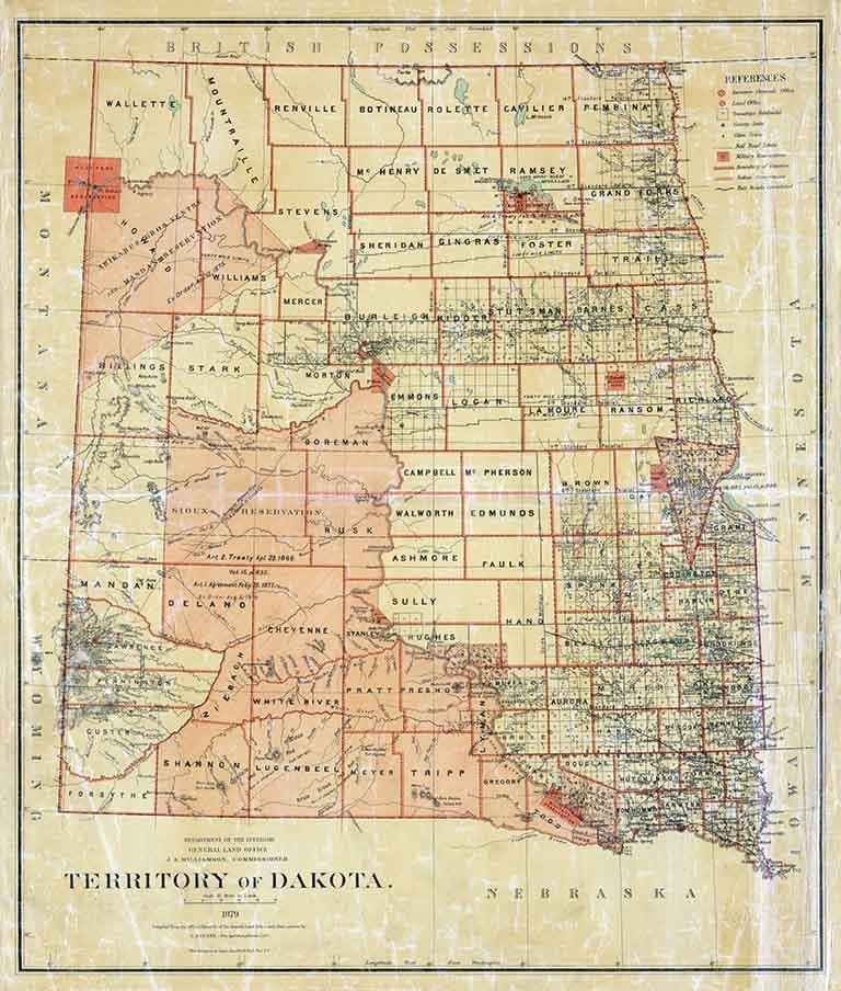 1879 Map of the Dakota Territory