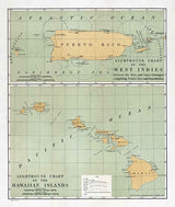 1898 Map of Hawaii and Puerto Rico