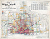 1899 Map of Detroit Michigan