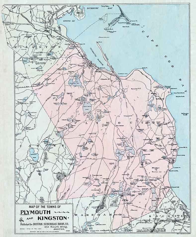 1899 Map of Plymouth and Kingston Massachusetts