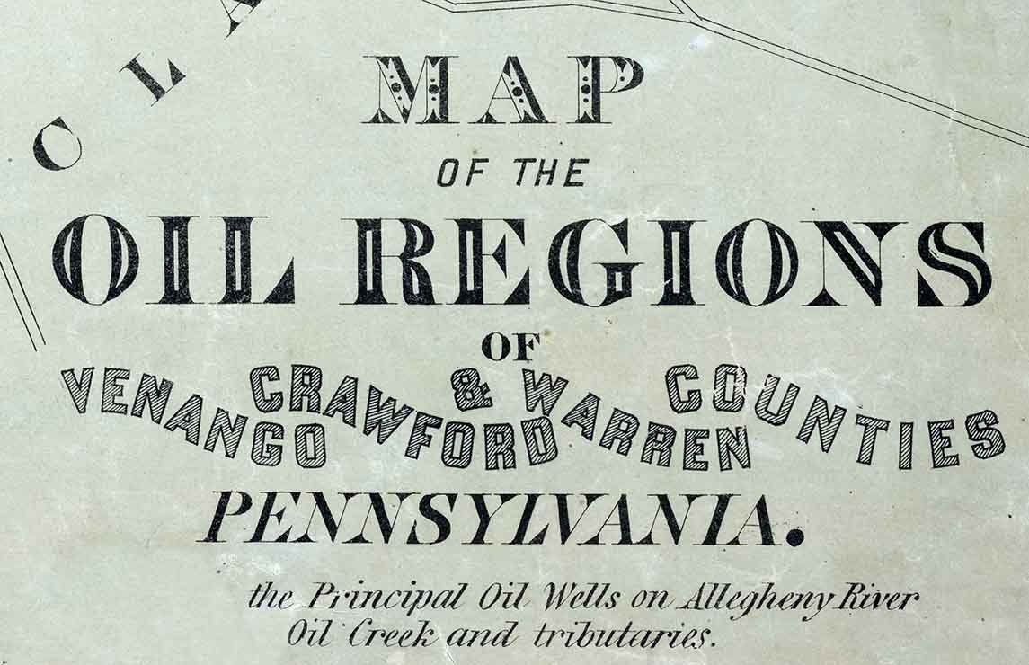 1860 Map of Venango Crawford and Warren County Pennsylvania Oil Regions