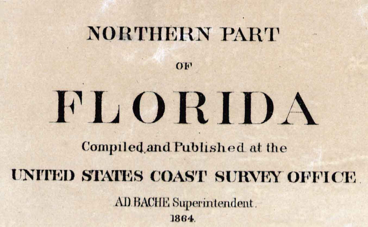 1864 Map of Florida Georgia Civil Way Era