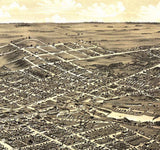 1881 Panoramic Map of Jackson Michigan