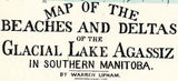 1890 Map of Glacial Lake Agassiz Manitoba Canada Showing Beaches Deltas