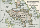 1897 Map of the Chinese Empire Hong Kong British