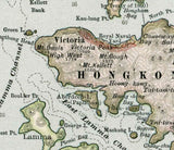 1897 Map of the Chinese Empire Hong Kong British