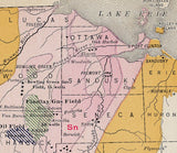 1889 Map of Ohio and Indiana Oil and Gas Well Fields