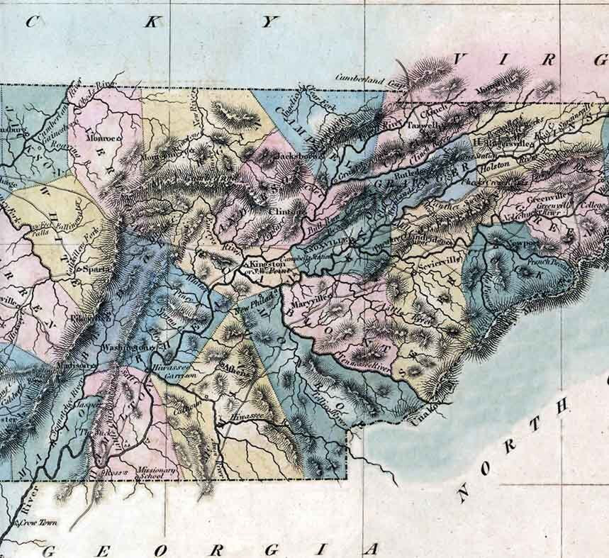 1826 Map of the State of Tennessee