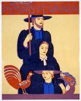 1936 Travel Poster of Pennsylvania Amish