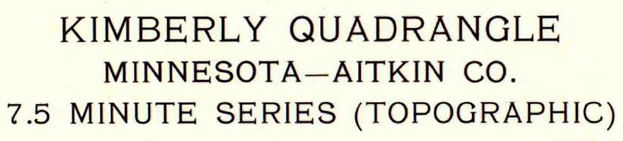 1970 Topo Map of Kimberly Quad Minnesota Altkin County