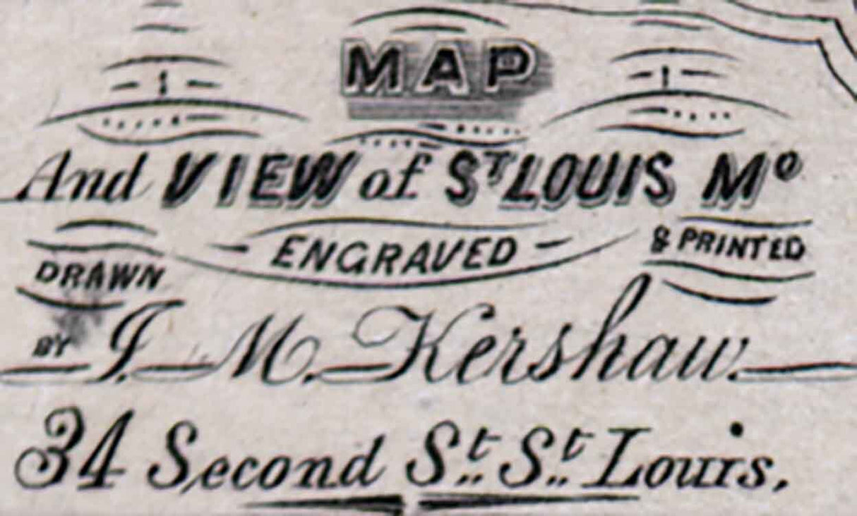 1848 Panoramic Map of St Louis Missouri