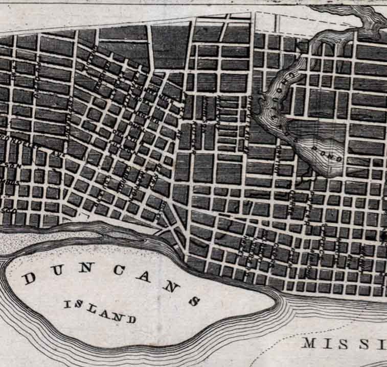 1848 Panoramic Map of St Louis Missouri