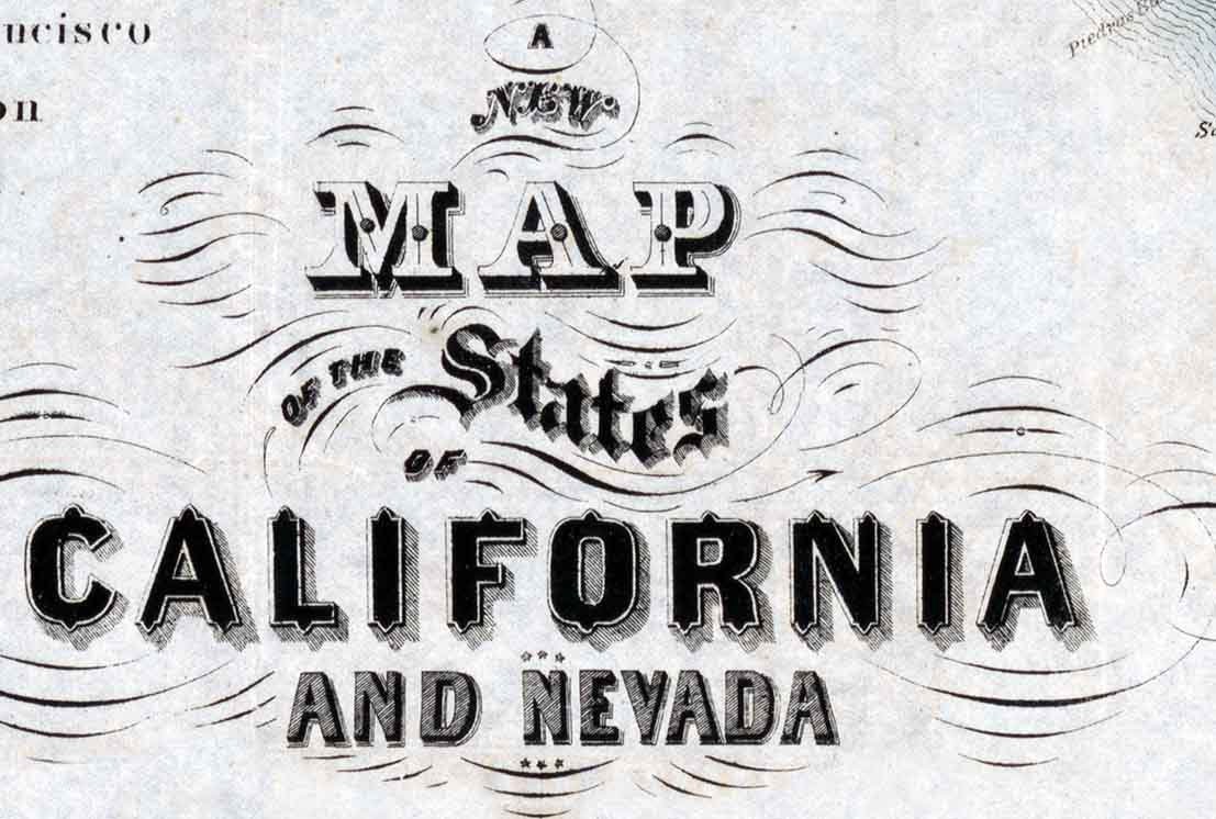 1867 Map of California and Nevada