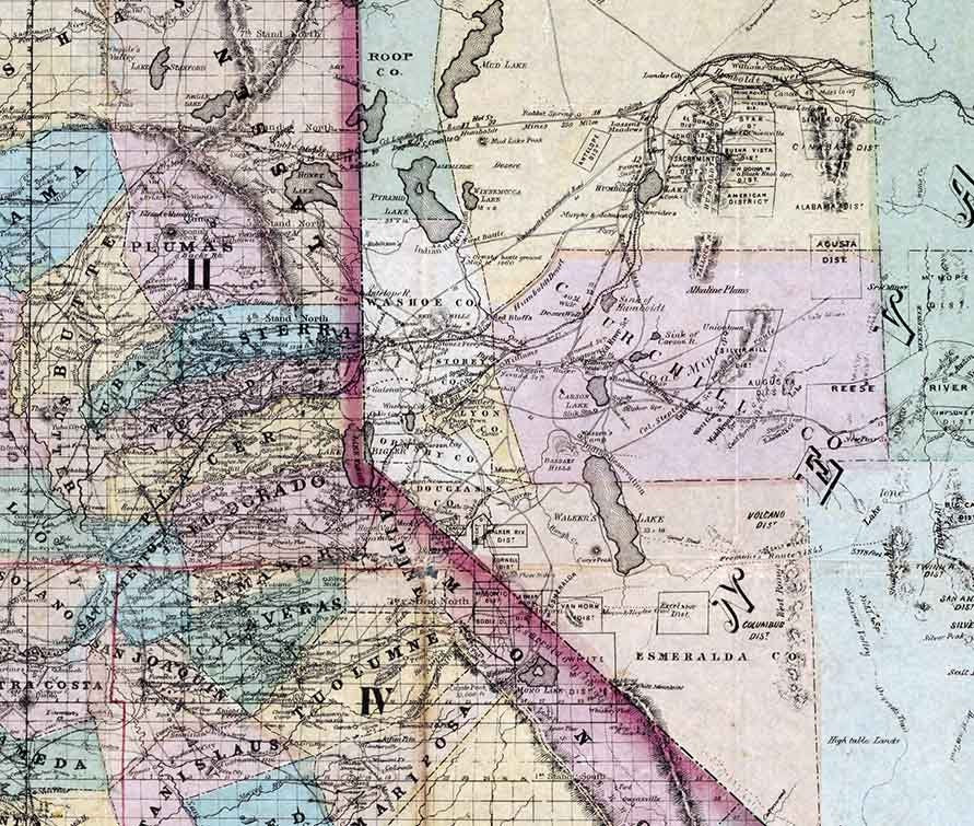 1867 Map of California and Nevada